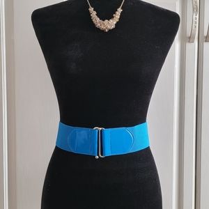 👚  Fashion Belt Strechy  Vintage   Turquoise Size 27 inches long